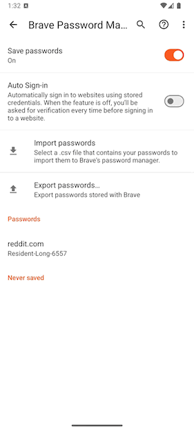 Importing passwords via CSV file