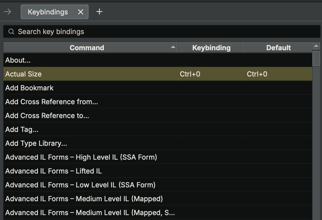 Keybindings keybindings