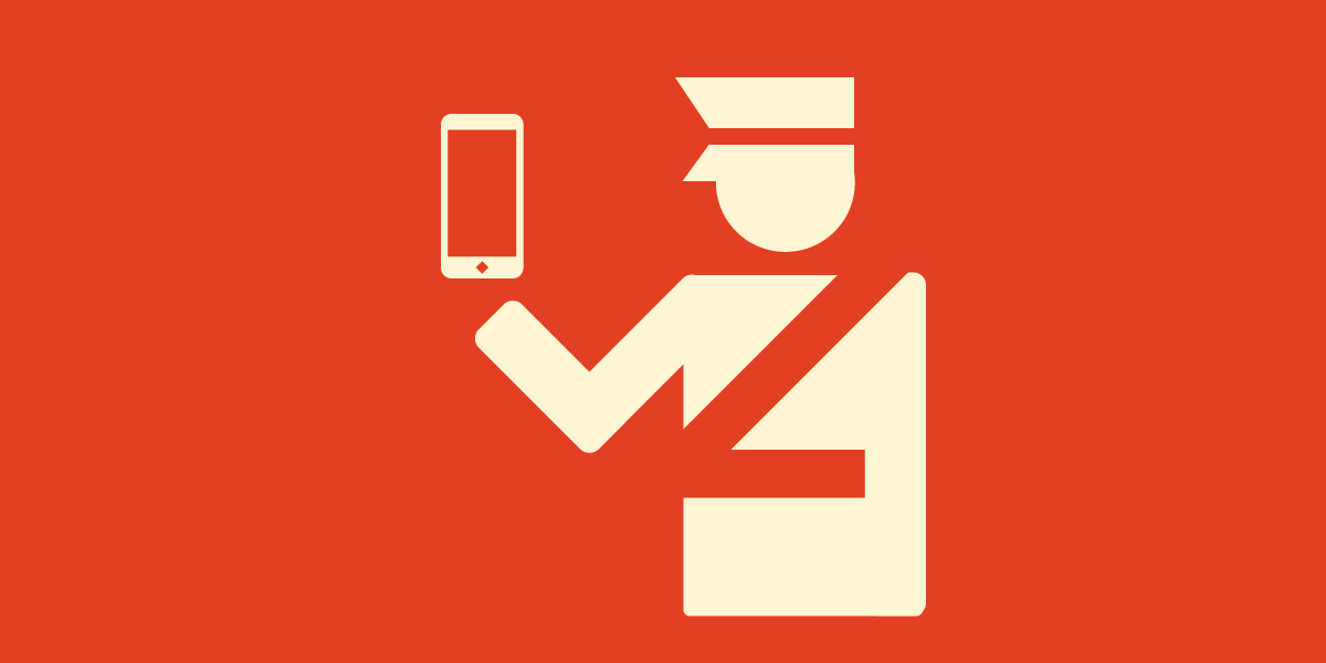 banner of border patrol agents with phones