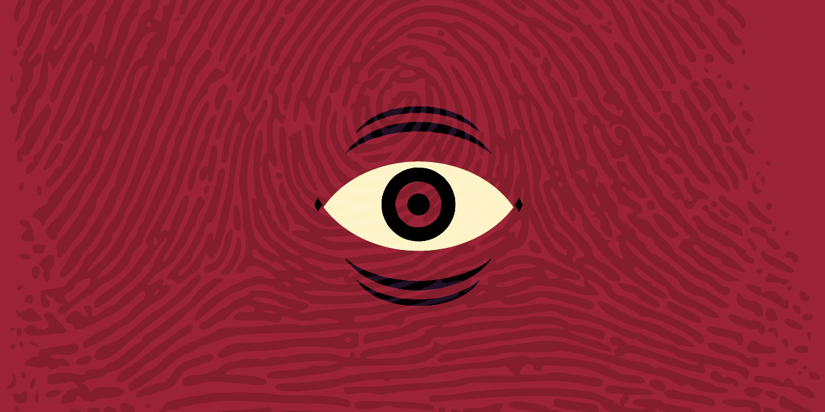 banner of eye on fingerprint
