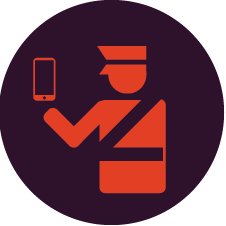 icon of border agent with phone