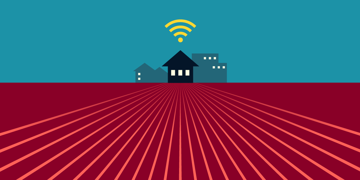 illustration of house with wifi symbol above