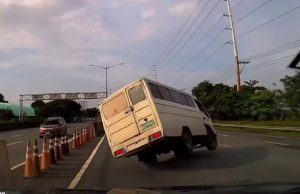 Caught on cam: L300 van zigzags across CAVITEX, crashes